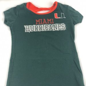 Miami Hurricanes Girls Short Sleeve Size Small